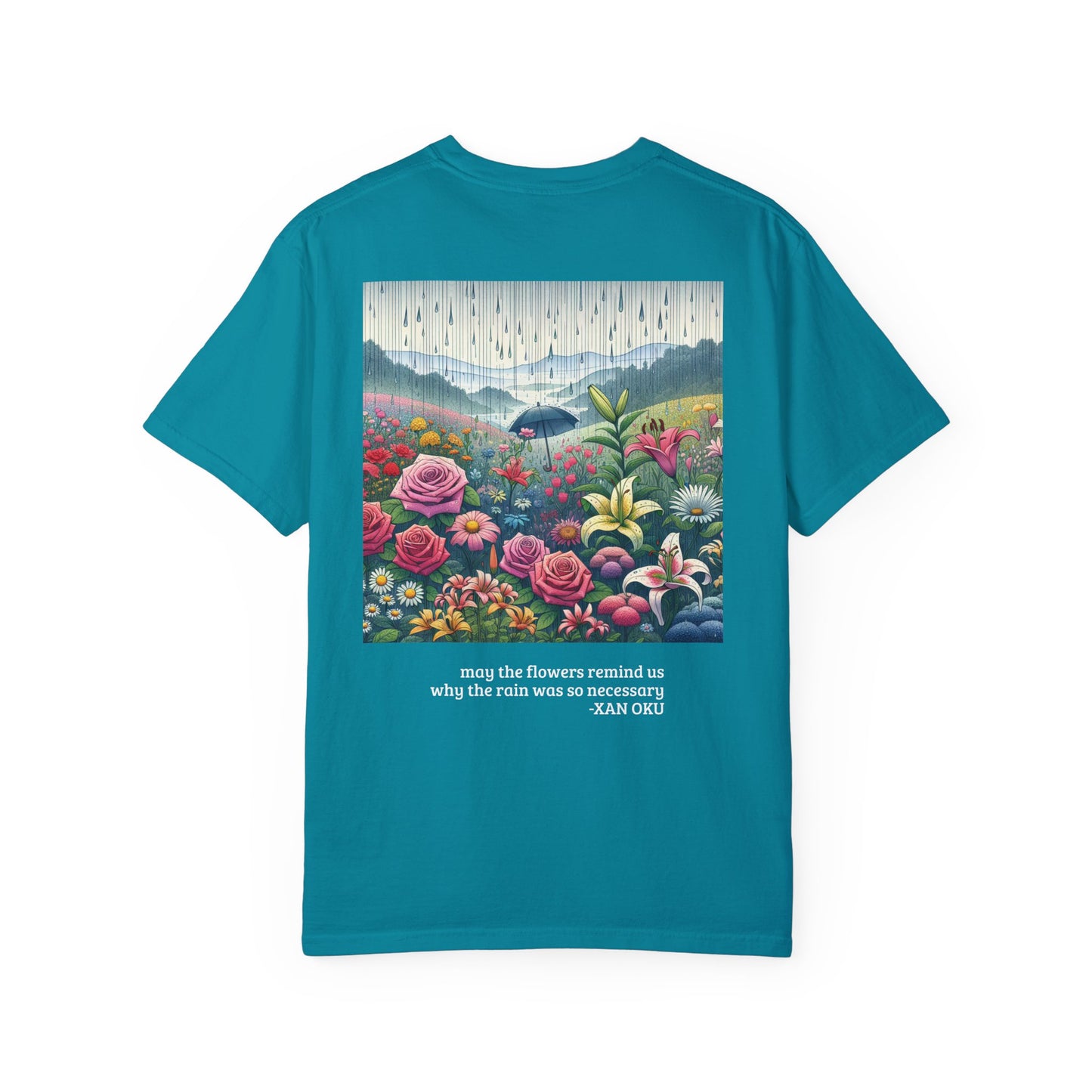 Nature - Inspired Unisex Garment - Dyed T-Shirt with Floral Design - Jasmine's Streetwear