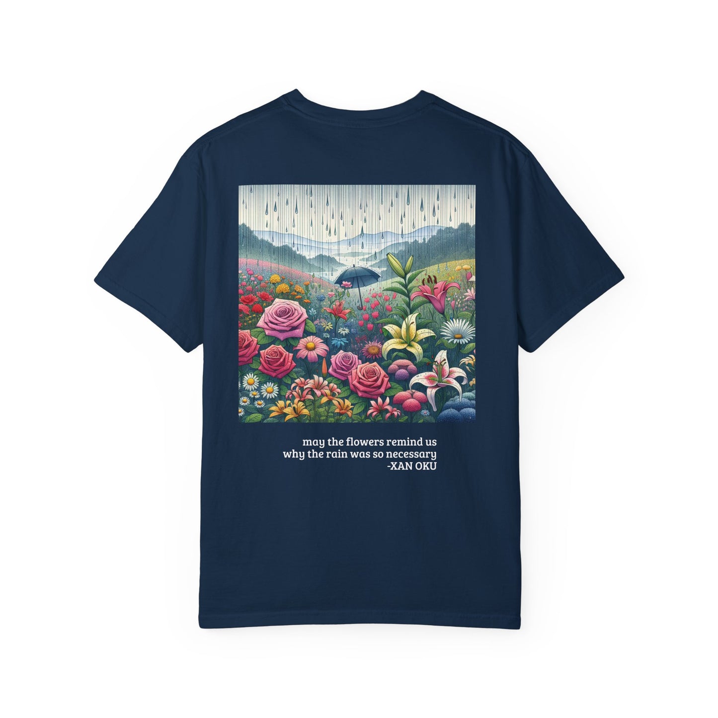 Nature - Inspired Unisex Garment - Dyed T-Shirt with Floral Design - Jasmine's Streetwear