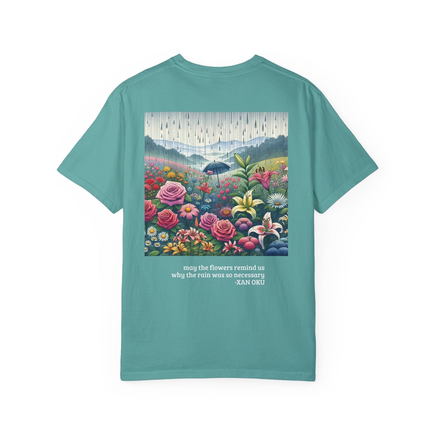 Nature - Inspired Unisex Garment - Dyed T-Shirt with Floral Design - Jasmine's Streetwear